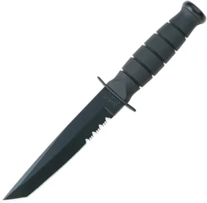 KA-BAR 5055, Short Fighting/Utility Knife, Tanto, Black,Medium