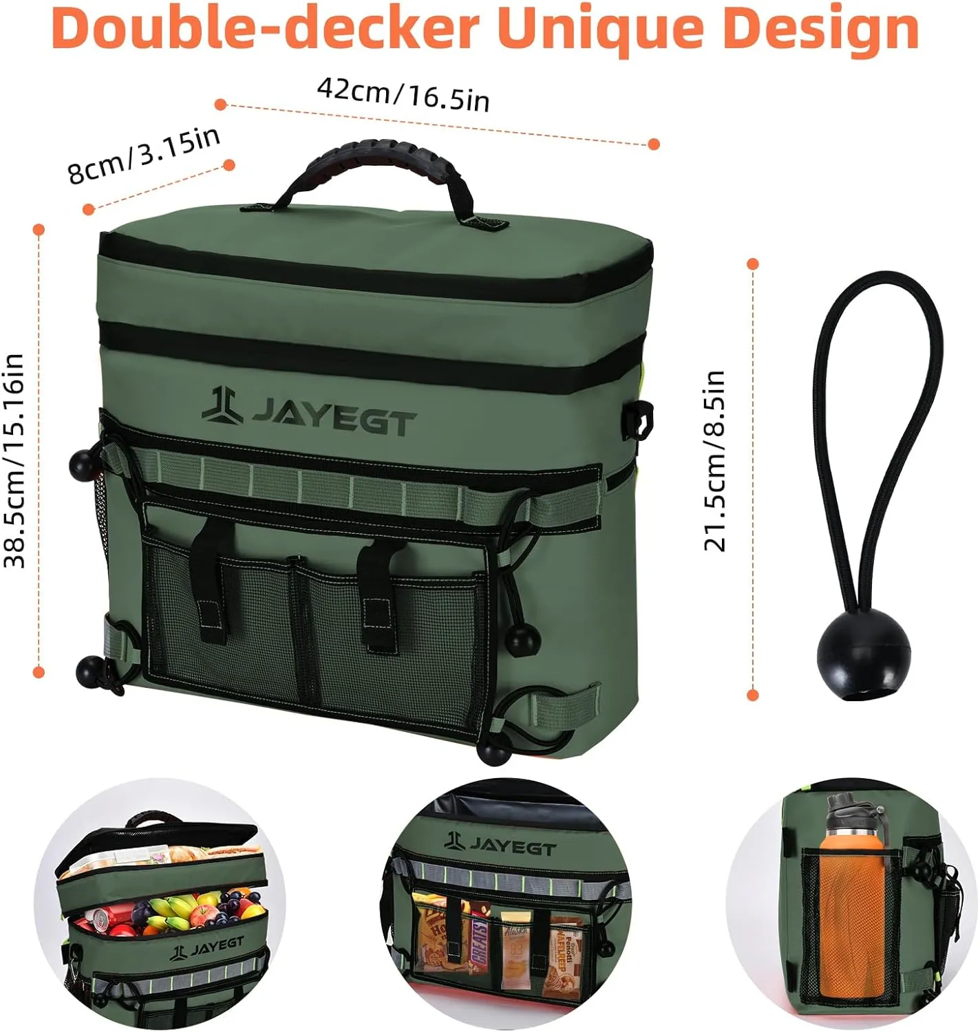 Kayak Cooler Behind Seat - Waterproof Cooler Bag Compatible with Lawn-Chair Seat Kayak，Kayak Accessories Camping Cooler, Portable Ice Chest for Fishing, Beach, Travel,Picnic, Cooler Leak-Proof