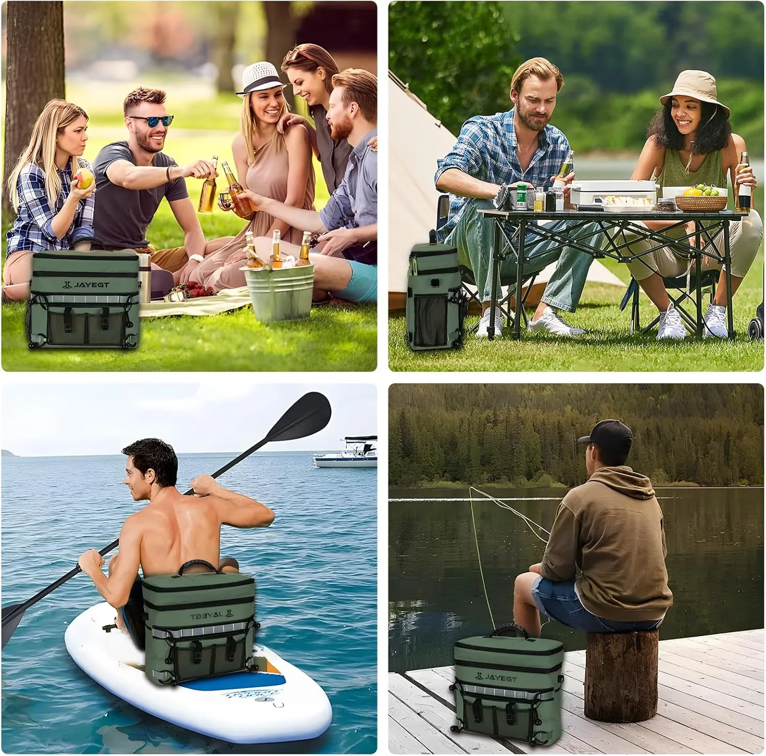 Kayak Cooler Behind Seat - Waterproof Cooler Bag Compatible with Lawn-Chair Seat Kayak，Kayak Accessories Camping Cooler, Portable Ice Chest for Fishing, Beach, Travel,Picnic, Cooler Leak-Proof