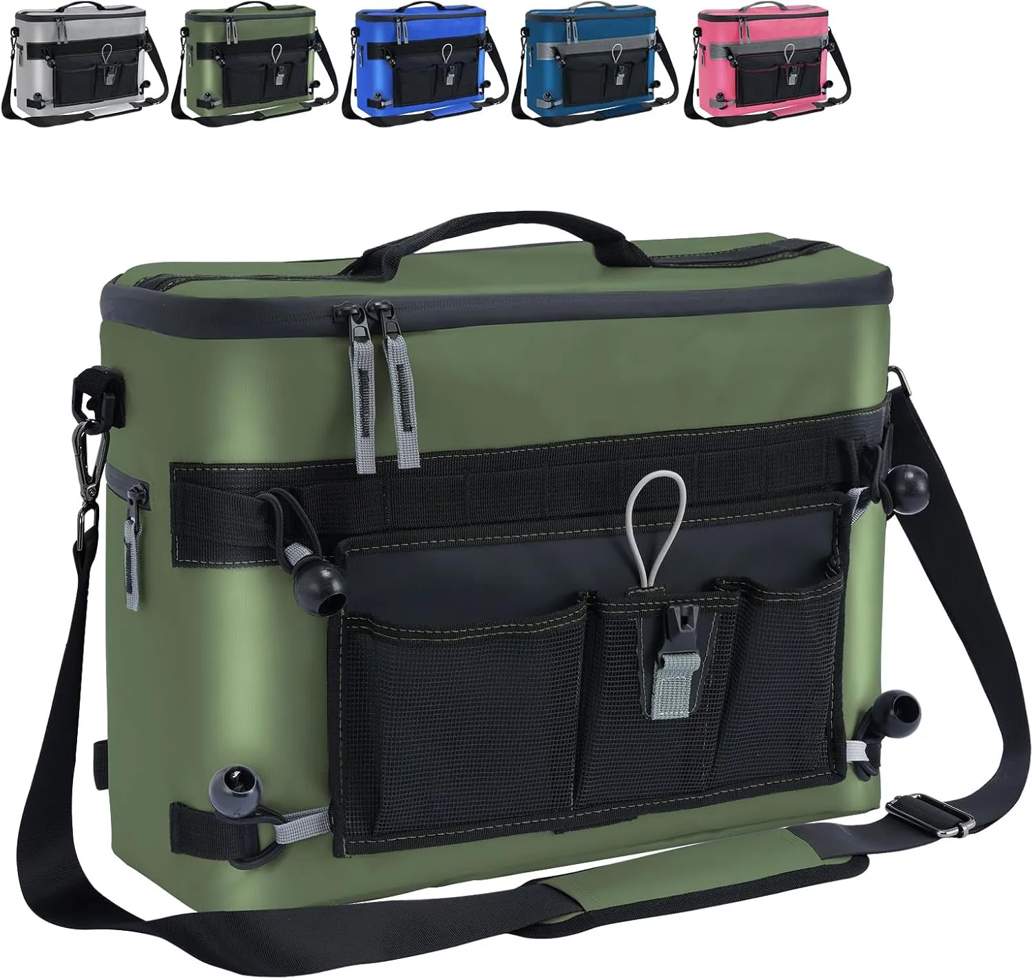 Kayak Cooler, Waterproof Kayak Seat Back Cooler for Kayaks-Chair Style Seats, Kayak Accessories Cooler Bag, Portable Ice Chest Cooler for Kayaking, Travel, Camping, Beach, Picnic (Military Green)