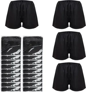 kekafu 50 Pcs Professional Salon Mens Black Boxer Shorts Disposable Mens Shorts Underwear Disposable Male Boxer Shorts Male Disposable Spa Underwear