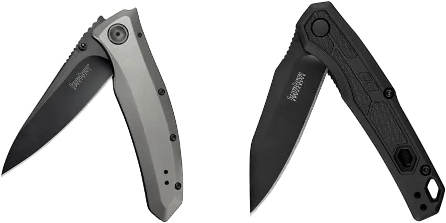 Kershaw 3.7" Stainless Steel Blade Pocket Knife Grid 2200,Grey