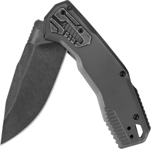 Kershaw Cannonball Pocket Knife, 3.5" D2 Carbon Steel Drop Point Blade, assisted opening with Flipper, Frame Lock, EDC