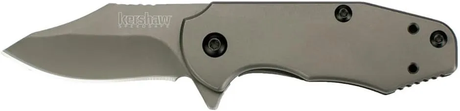 Kershaw Ember (3560) 2 Inch Modified Drop Point Matte Grey Pocket Knife, Small Everyday Carry, Features SpeedSafe Assisted Opening, Flipper and Reversible 3-Position Deep Carry Pocket Clip; 2.2 oz