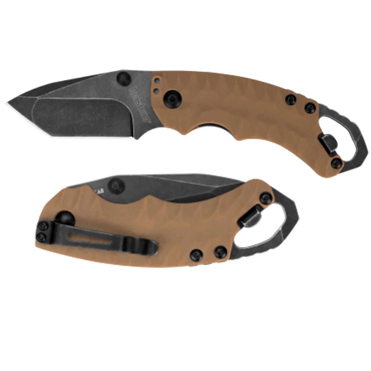 Kershaw Shuffle II Tanto Tan Handle Tanto Blade