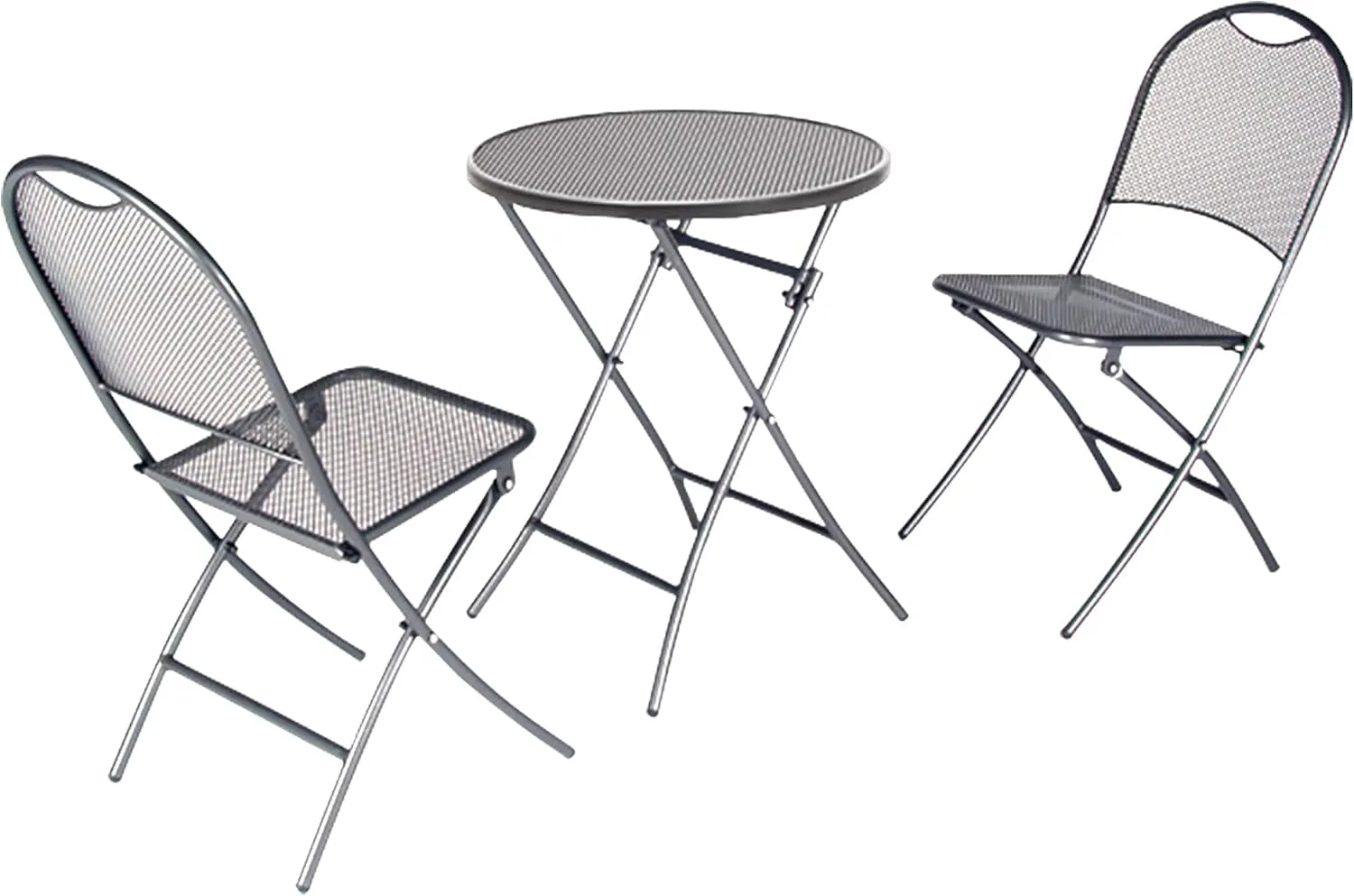 KETTLER Caffe Napoli 3-Piece Bistro Set with 2 Folding Side Chairs and a 24-Inch Folding Mesh Top Table