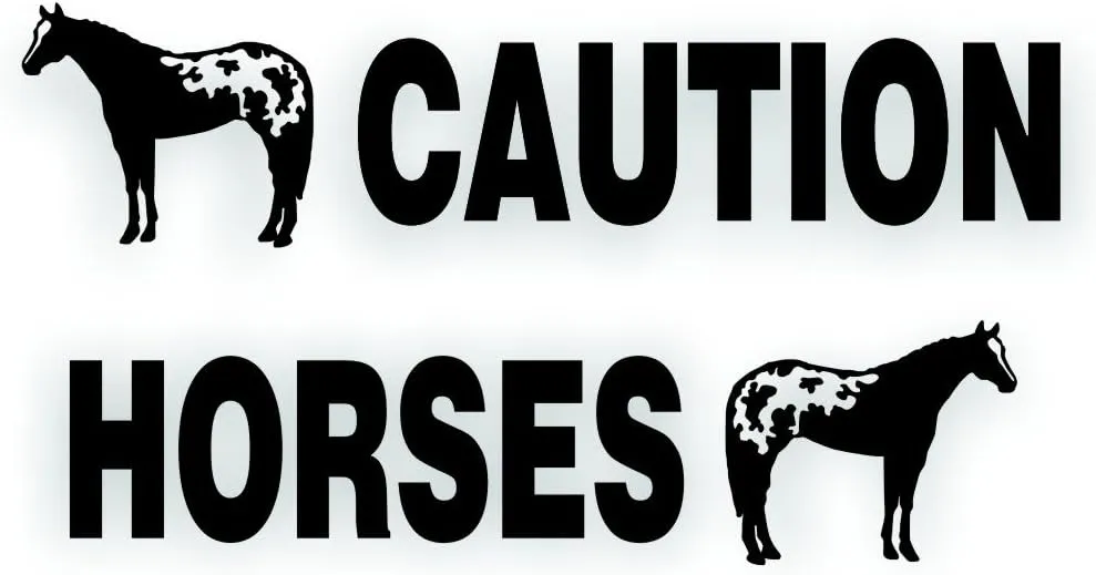 Kit Safety Reflective Caution Horses Trailer Decal Sticker Appaloosa Horse On Each End Reflective Black 3M Vinyl 4.5x50 inch
