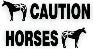Kit Safety Reflective Caution Horses Trailer Decal Sticker Appaloosa Horse On Each End Reflective Black 3M Vinyl 4.5x50 inch