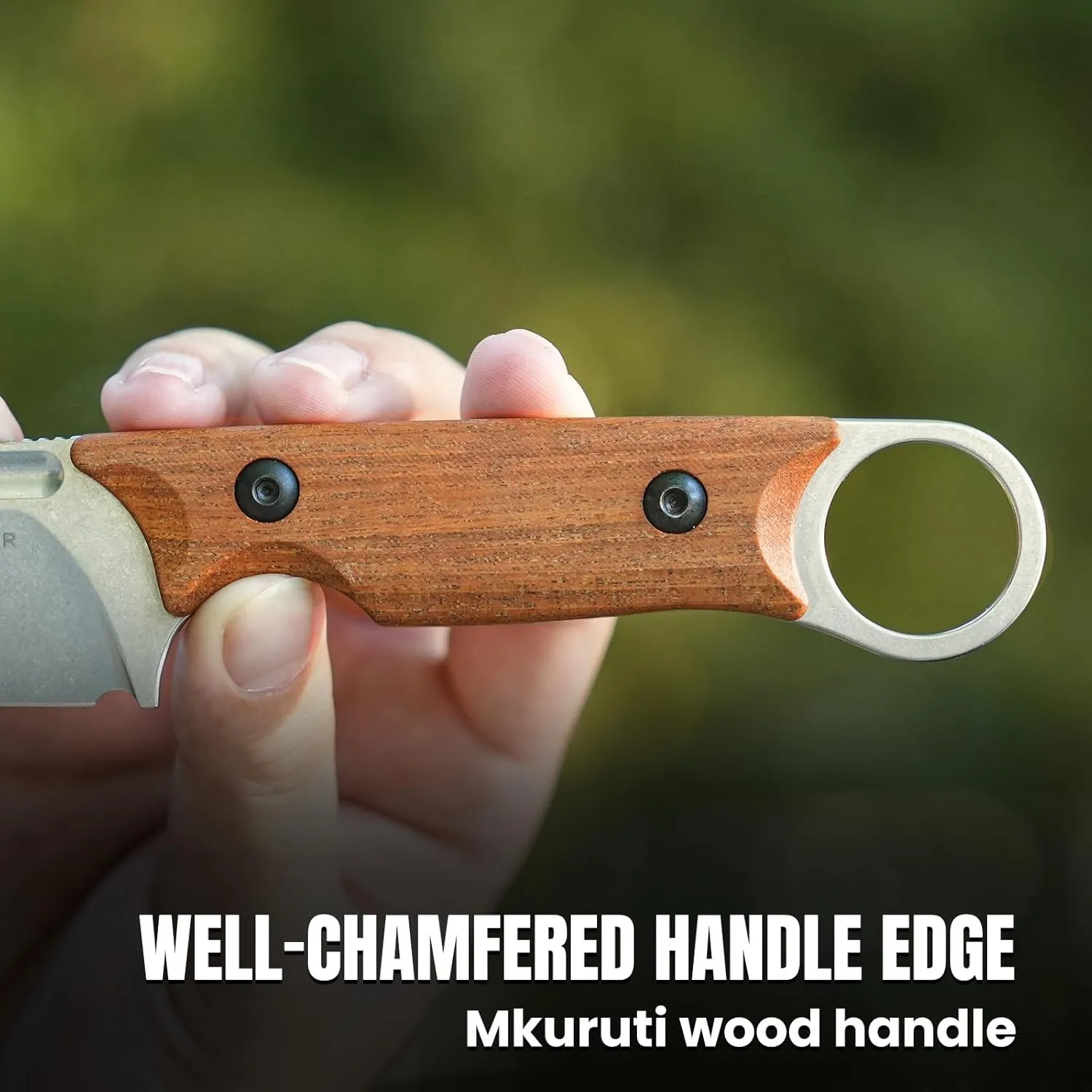 Kizer Cabox Fixed Blade Hunting Knife - 3.36" 154CM Steel, Mkuruti Wood Handle, Sheath Included - Survival Camping Knife 1048M3