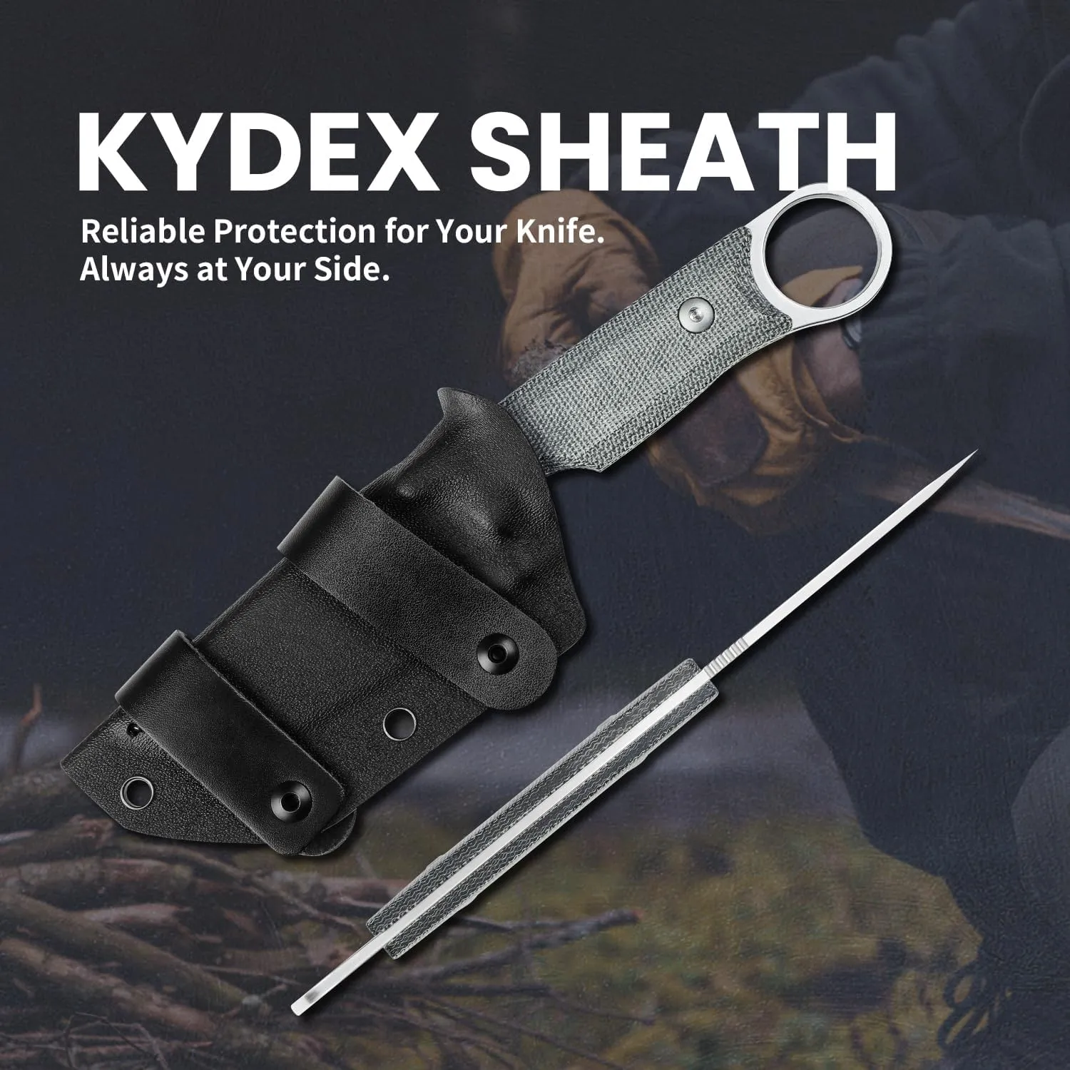 Kizer Cabox Fixed Blade Knife 3.35 Inches D2 Steel Fixed Blade Hunting Knife Micarta Handle with Sheath Pocket Knife1048A1