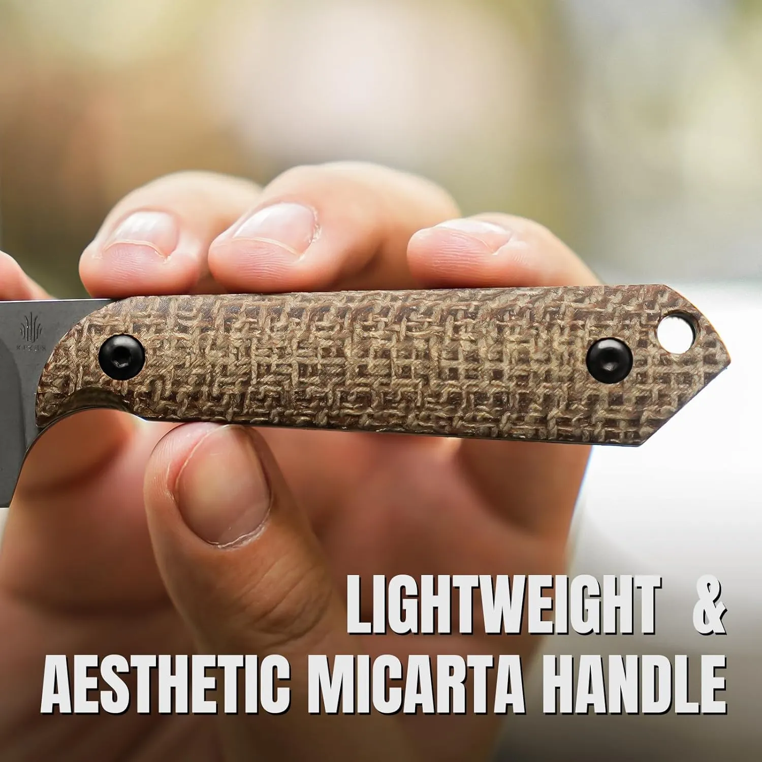 Kizer Mini Harpoon Fixed Blade With Sheath, 3V Blade Hunting With Micarta Handle, Camping Small EDC for Hiking, Survival 1040SM1