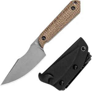 Kizer Mini Harpoon Fixed Blade With Sheath, 3V Blade Hunting With Micarta Handle, Camping Small EDC for Hiking, Survival 1040SM1