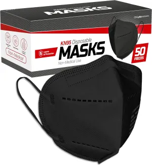 KN95 Face Masks 50 Pack 5-Ply Breathable Filter Disposable Face Masks