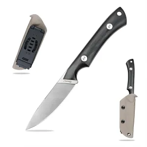 Knives DC53 Steel Tactical Fixed Blade Knife with kydex sheath for Men EDC Outdoor Camping Survival Hunting (White G10 Black)