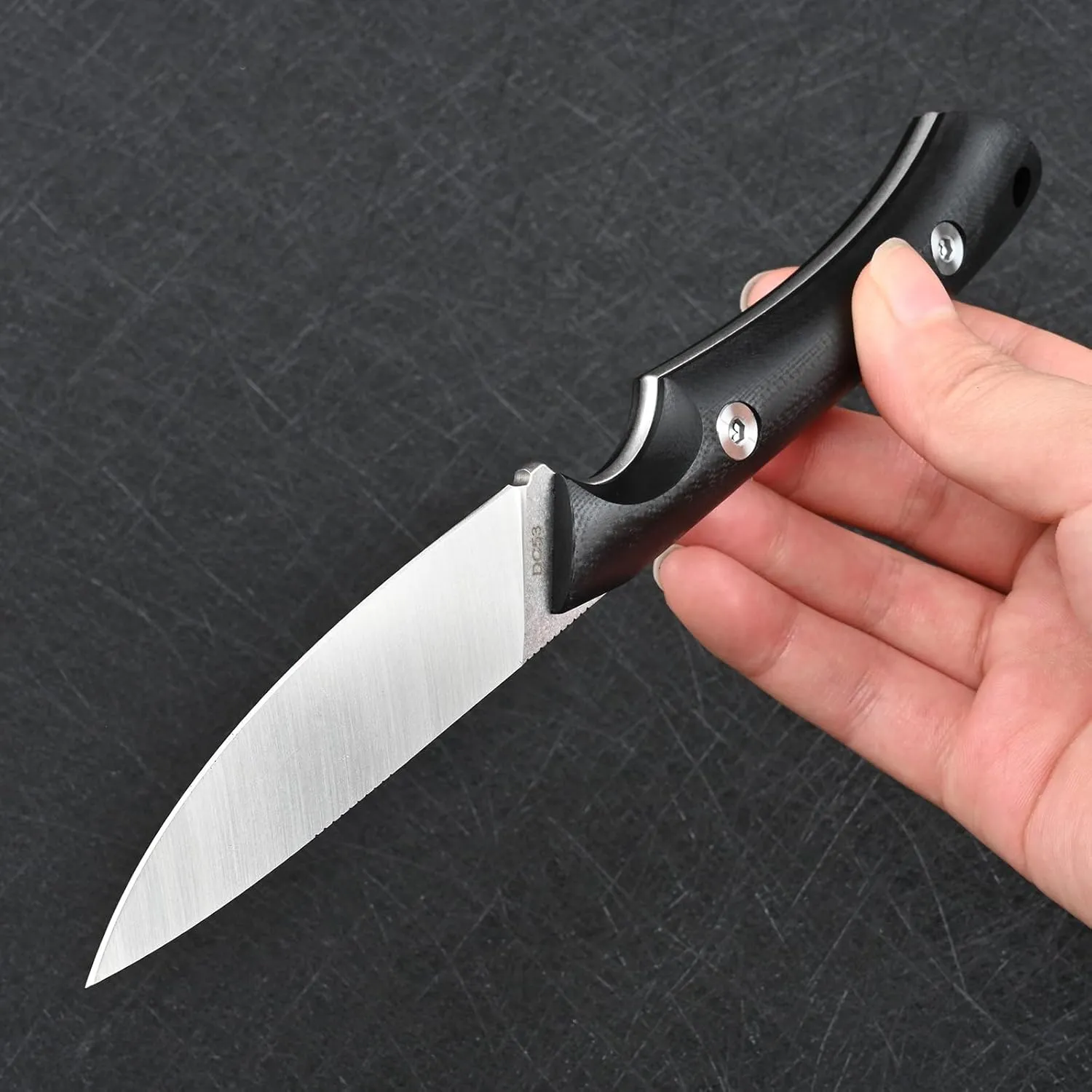Knives DC53 Steel Tactical Fixed Blade Knife with kydex sheath for Men EDC Outdoor Camping Survival Hunting (White G10 Black)