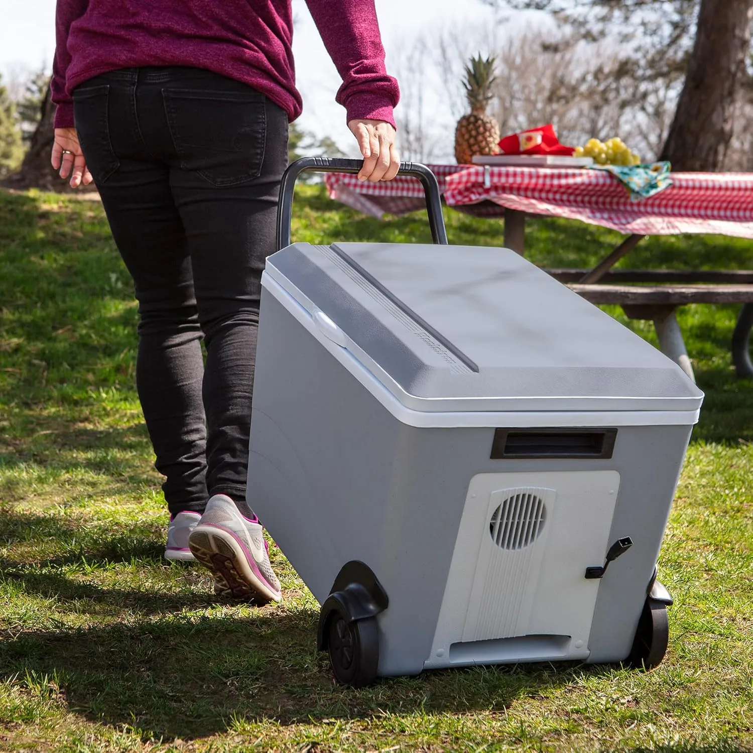 Koolatron Portable Cooler - Electric Cooler for Car, Camping, Travel, 12 V Insulated Hard Sided Refrigerator for Vehicle, Boat, Truck, No Ice Cooling, Cools Drinks,Food for Road Trip, 36 qt