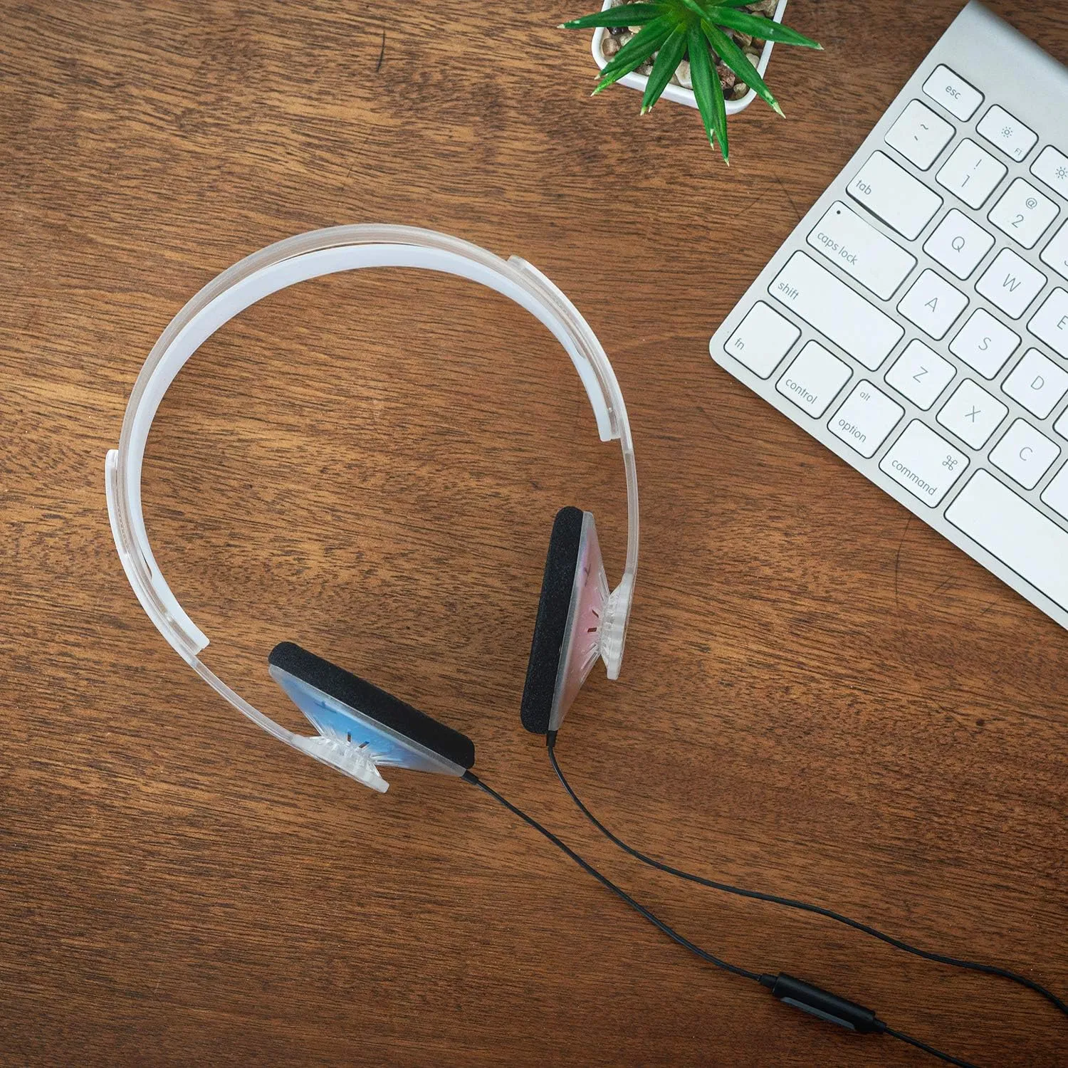 Koss KPH30iCL On-Ear Headphones, in-Line Microphone and Touch Remote Control, D-Profile Design, Wired with 3.5mm Plug (Clear)