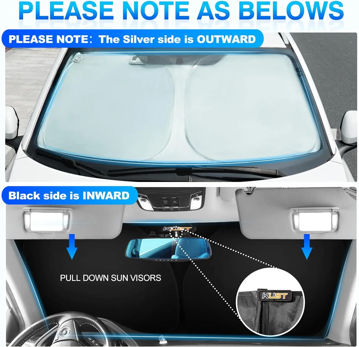 KUST Custom Fit Windshield Sun Shade for 2017-2024 Porsche Panamera Sedan Accessories Sunshade Sun Visor Protector Foldable Blocks UV Rays Keep Your Car Cooler
