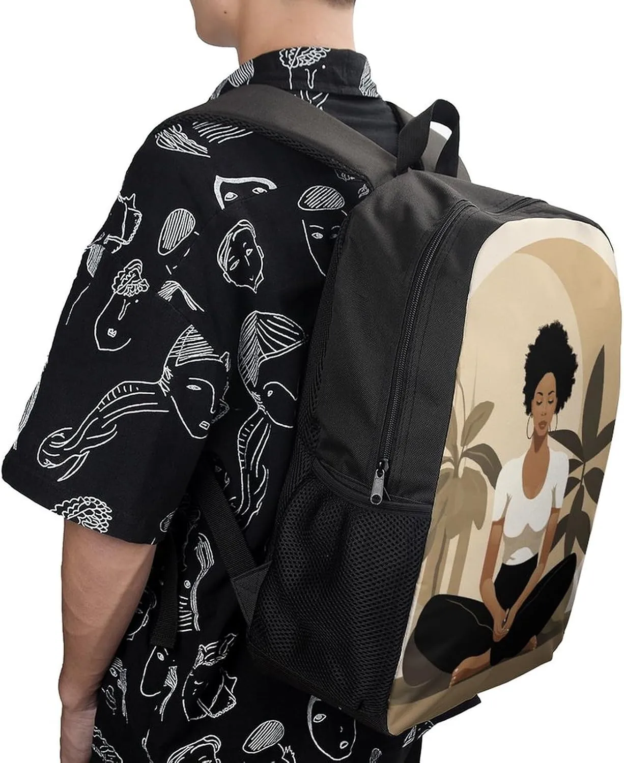 Laptop Backpack for Men 17 Inch Yoga Poses Work Casual Backpack Lightweight Travel Shoulder Bag