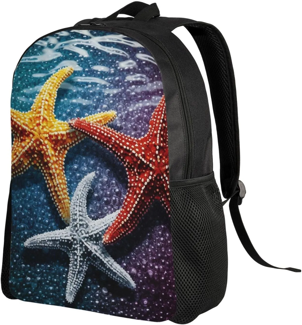 Laptop Backpack for Women Men Carry-on Backpack Three Colorful Starfish Daypack Lightweight Travel Shoulder Bags