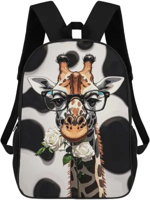 Laptop Backpack Giraffe Bites The Rose Carry On Backpack Travel Backpack Computer Bag