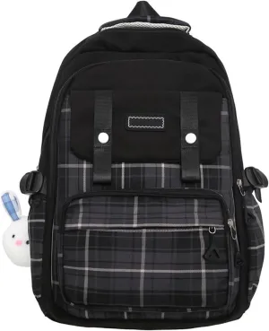Large Capacity Backpack Casual Daypacks Student School Backpack Aesthetic Backpack Travel Bag for Teens Girls, Black, as the pic show