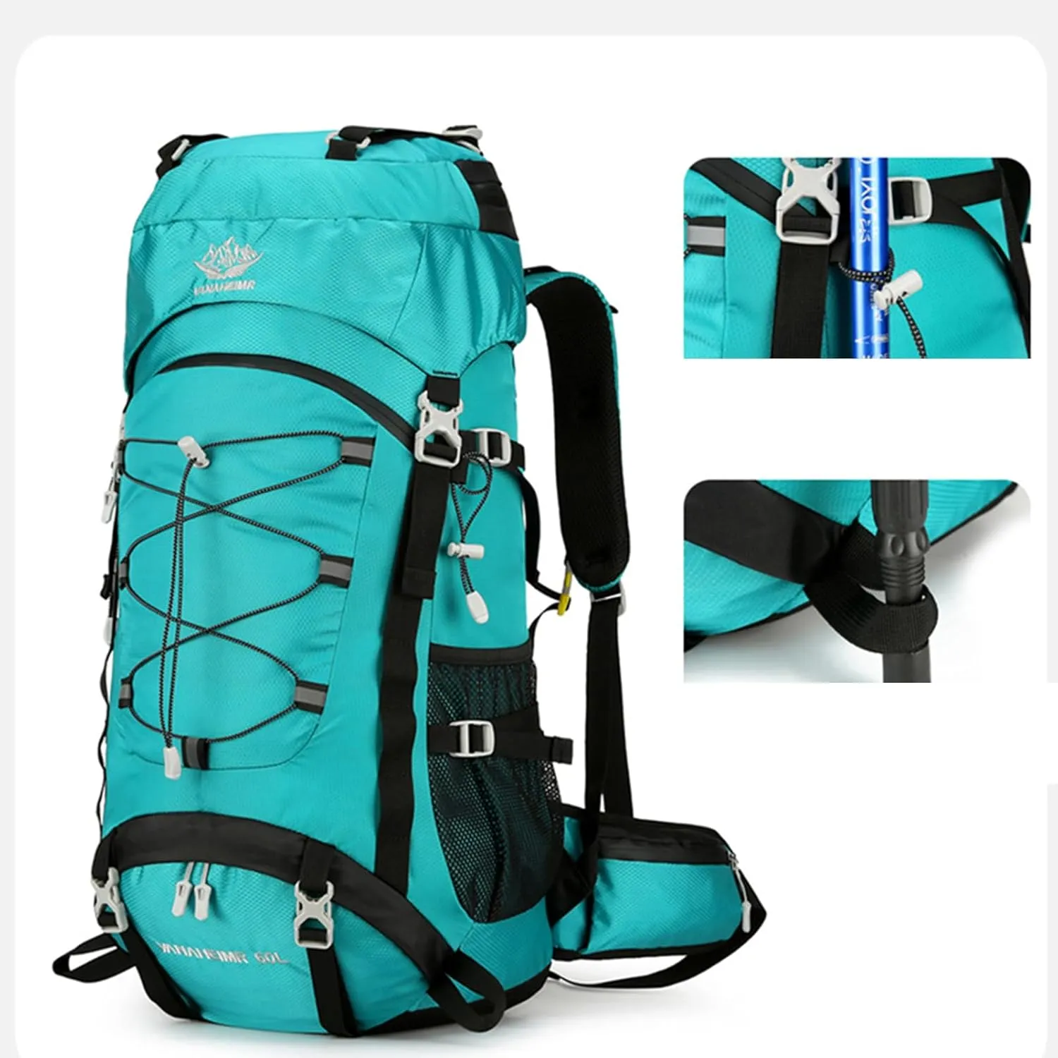 Large Capacity Outdoor Hiking Camping Sports Backpack 60L Durable Climbing Rucksack for Women Men