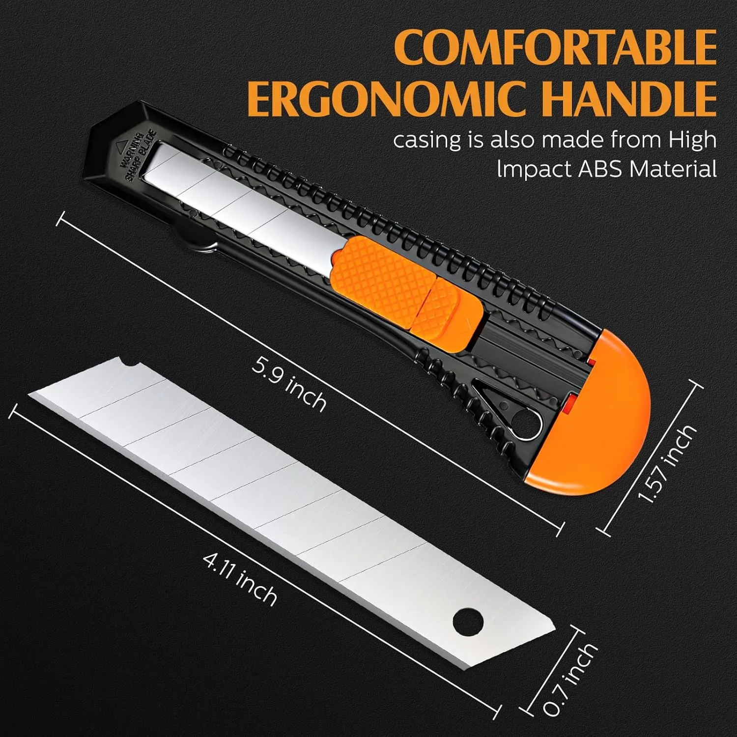 Lasnten 150 Pack Box Cutter Retractable Utility Knife 18mm Wide Blade Cardboard Cutter Suitable for Office Art, Craft and Home Use
