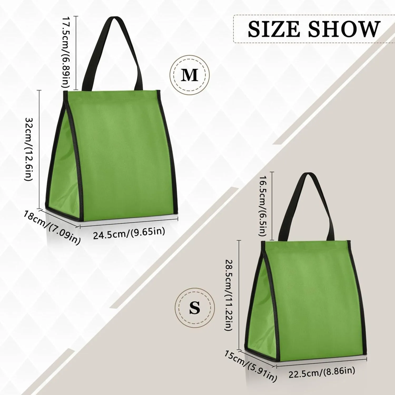 Lawn Green Lunch Bag for Women Men Insulated Lunch Box for Adult Medium Reusable Lunch Tote Bag for Work, Picnic, School or Travel