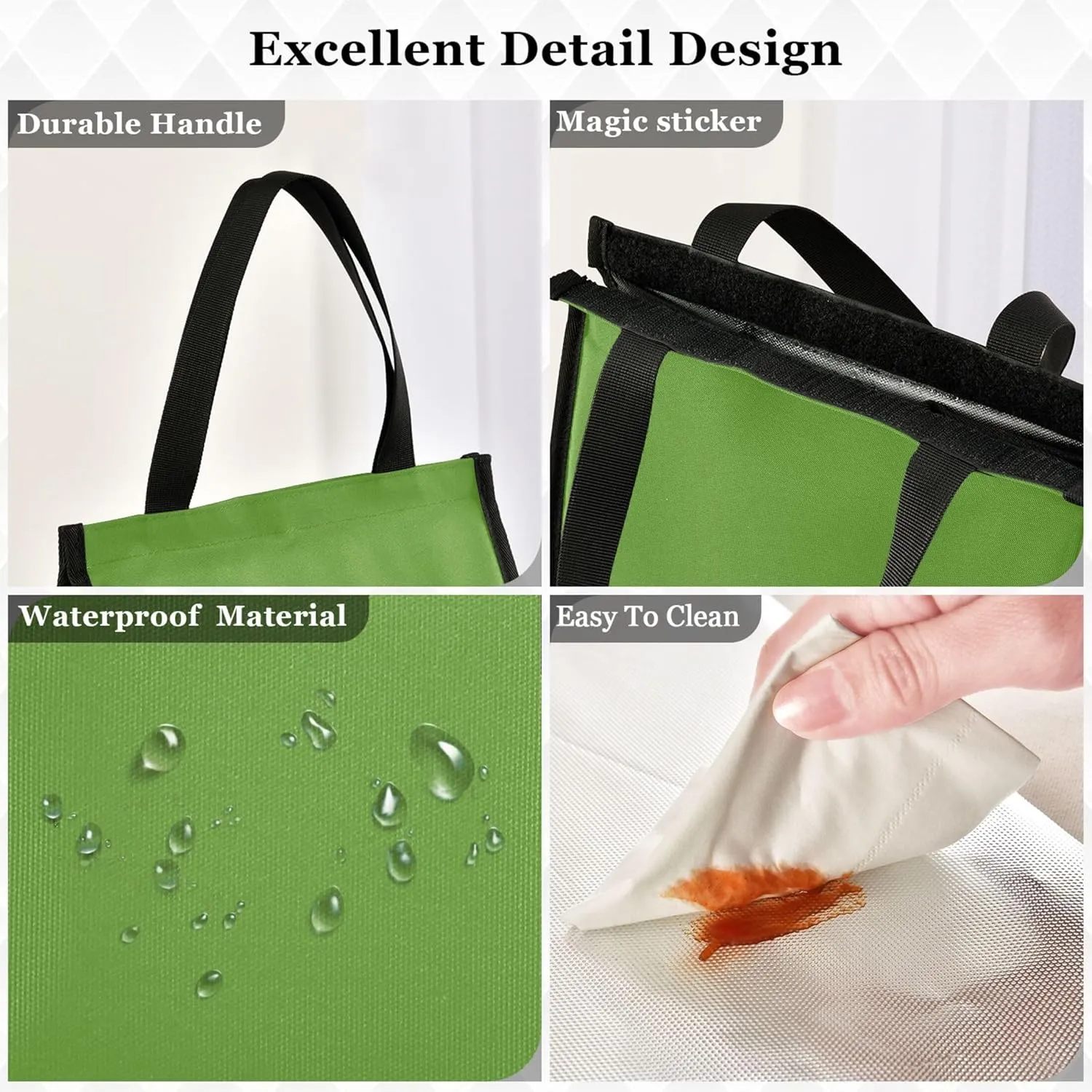Lawn Green Lunch Bag for Women Men Insulated Lunch Box for Adult Medium Reusable Lunch Tote Bag for Work, Picnic, School or Travel