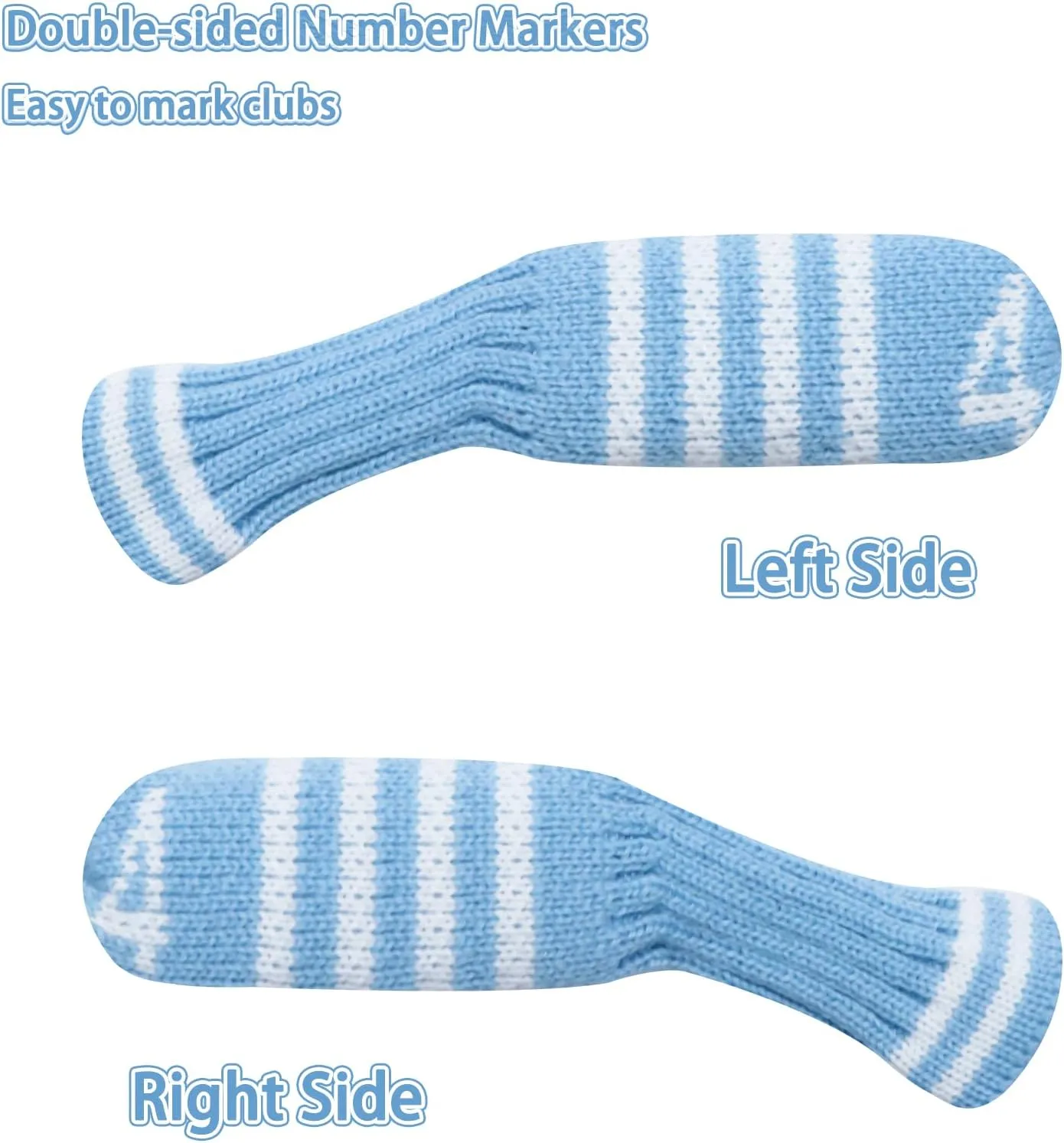 LeFeng 10pcs Knitted Golf Iron Head Covers 3-9/A/P/S Set - Lightweight and Durable Material - Multiple Patterns Golf Club Head Covers - Fit Well for Callaway Ping Taylormade Cobra Etc.