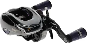 Lew's Team Lew's Pro-Ti Baitcast Fishing Reel, 10 1 Stainless Steel Ball Bearings, 7.5:1 Gear Ratio, Titanium Gray/Purple