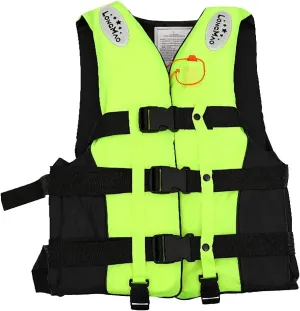 Life Jacket with Adjustable Belt, Boating Vest with Zipper, Float Swim Vest with Reflective Strips for Swimming, Watersports(Green,Small)