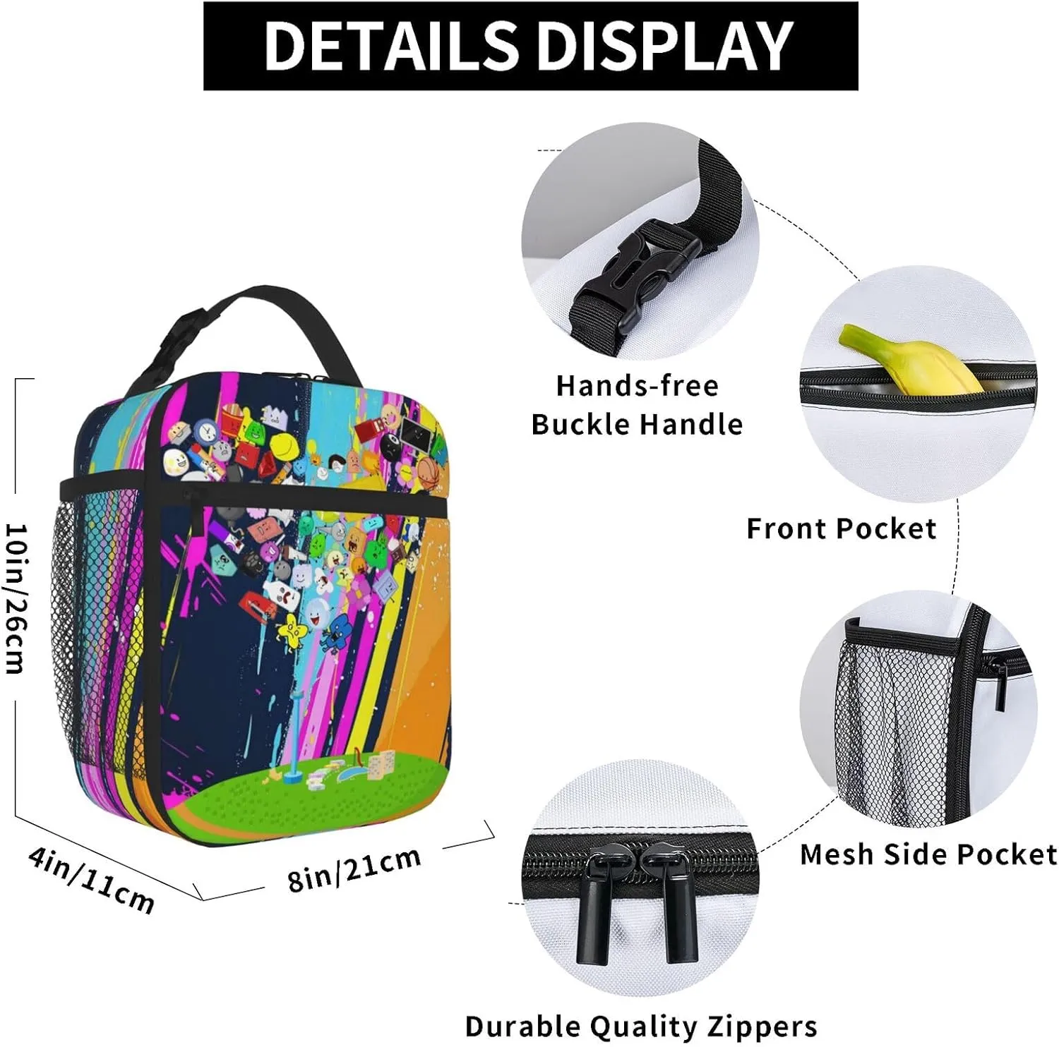 Lightweight Hiking Daypacks Backpack With Lunch Box Sets Adjustable Shoulder Straps, Black5