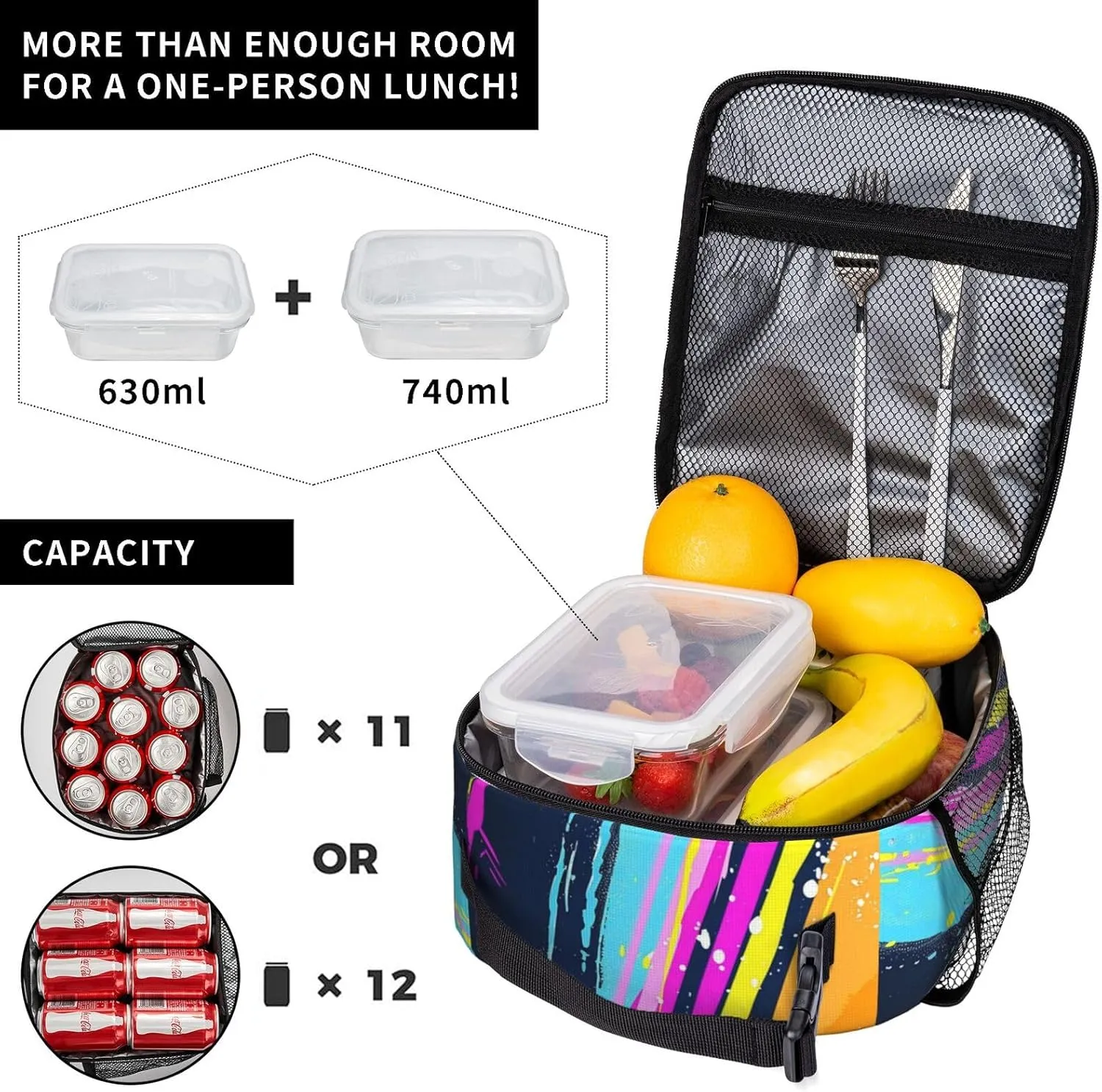 Lightweight Hiking Daypacks Backpack With Lunch Box Sets Adjustable Shoulder Straps, Black5