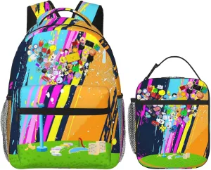 Lightweight Hiking Daypacks Backpack With Lunch Box Sets Adjustable Shoulder Straps, Black5