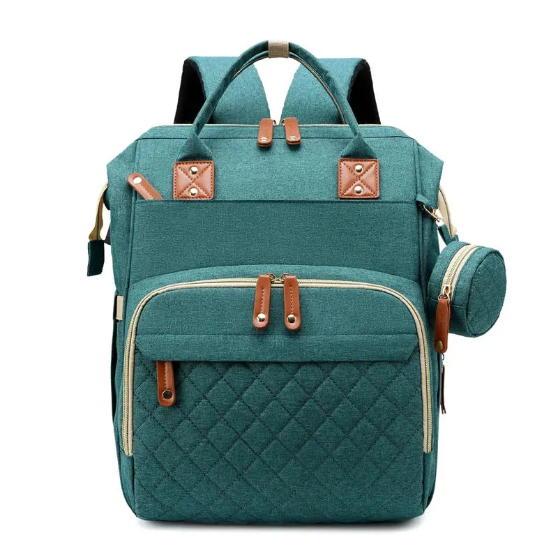 Lightweight Large-Capacity Diaper Bag Backpack with Crib