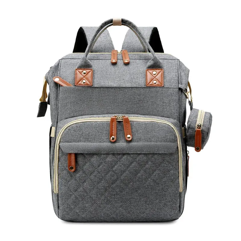 Lightweight Large-Capacity Diaper Bag Backpack with Crib