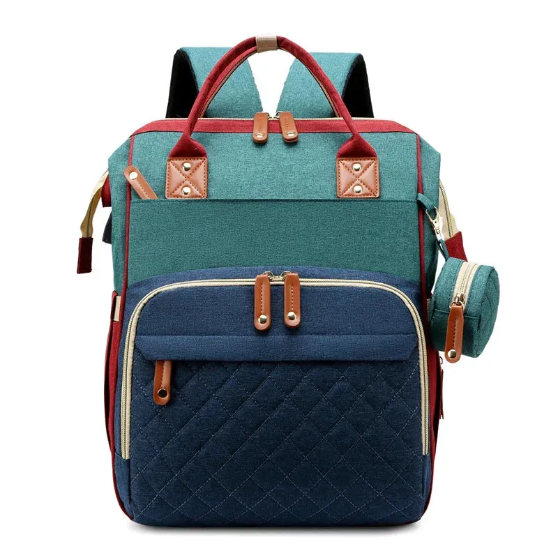 Lightweight Large-Capacity Diaper Bag Backpack with Crib