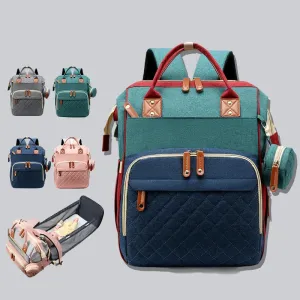 Lightweight Large-Capacity Diaper Bag Backpack with Crib