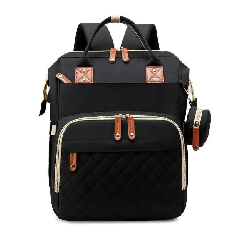 Lightweight Large-Capacity Diaper Bag Backpack with Crib