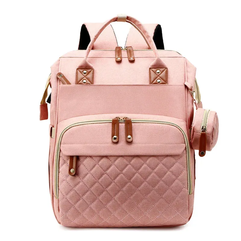 Lightweight Large-Capacity Diaper Bag Backpack with Crib