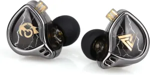 Linsoul QKZ x HBB 10mm Titanium-Coated Diaphragm HiFi in-Ear Monitor Earphones with Semi-Open Cavity, Detachable Recessed 2Pin Silver-Plated Cable, Noise Canceling for Audiophile(Without Mic)