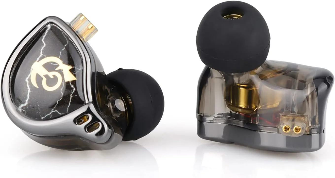 Linsoul QKZ x HBB 10mm Titanium-Coated Diaphragm HiFi in-Ear Monitor Earphones with Semi-Open Cavity, Detachable Recessed 2Pin Silver-Plated Cable, Noise Canceling for Audiophile(Without Mic)