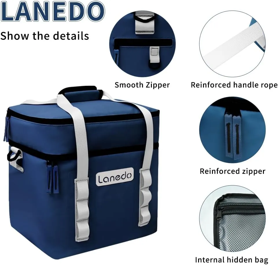 Lisa Lunch Soft Cooler 20/36 Can, Insulated Bag Portable Ice Chest Box for Lunch, Beach, Drink, Beverage, Travel, Camping, Picnic, Car, Trips, Cooler Leak-Proof