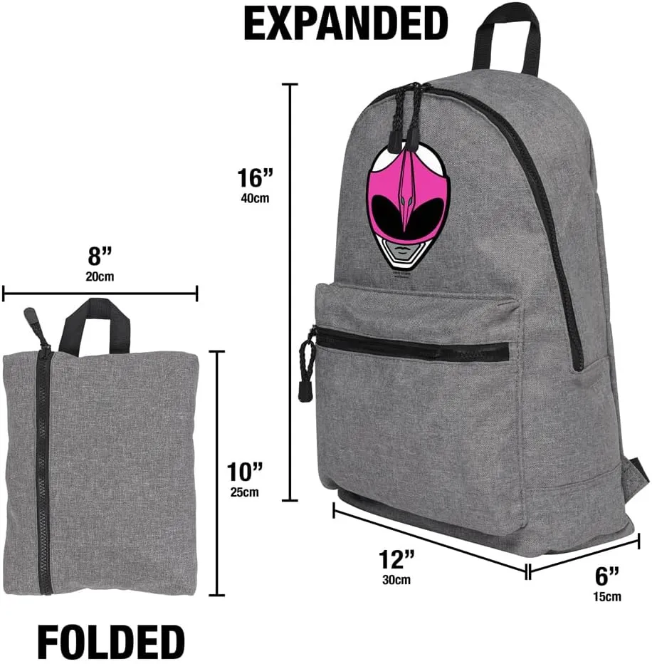 LOGOVISION Power Rangers Pink Ranger Helmet Lightweight Backpack for Work School Daily Use Packable for Travel