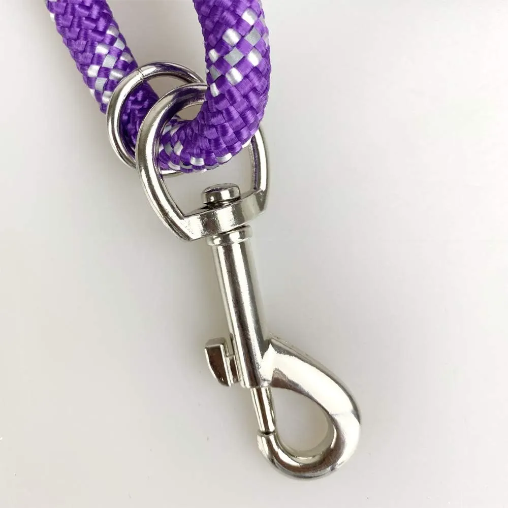 Long Rope Dog Leash for Dog Training 12FT 20FT 30FT 50FT, Reflective Threads Dog Leashes Tie-Out Check Cord Recall Training Agility Lead for Large Medium Small Dogs (Purple, 10mm*50ft)