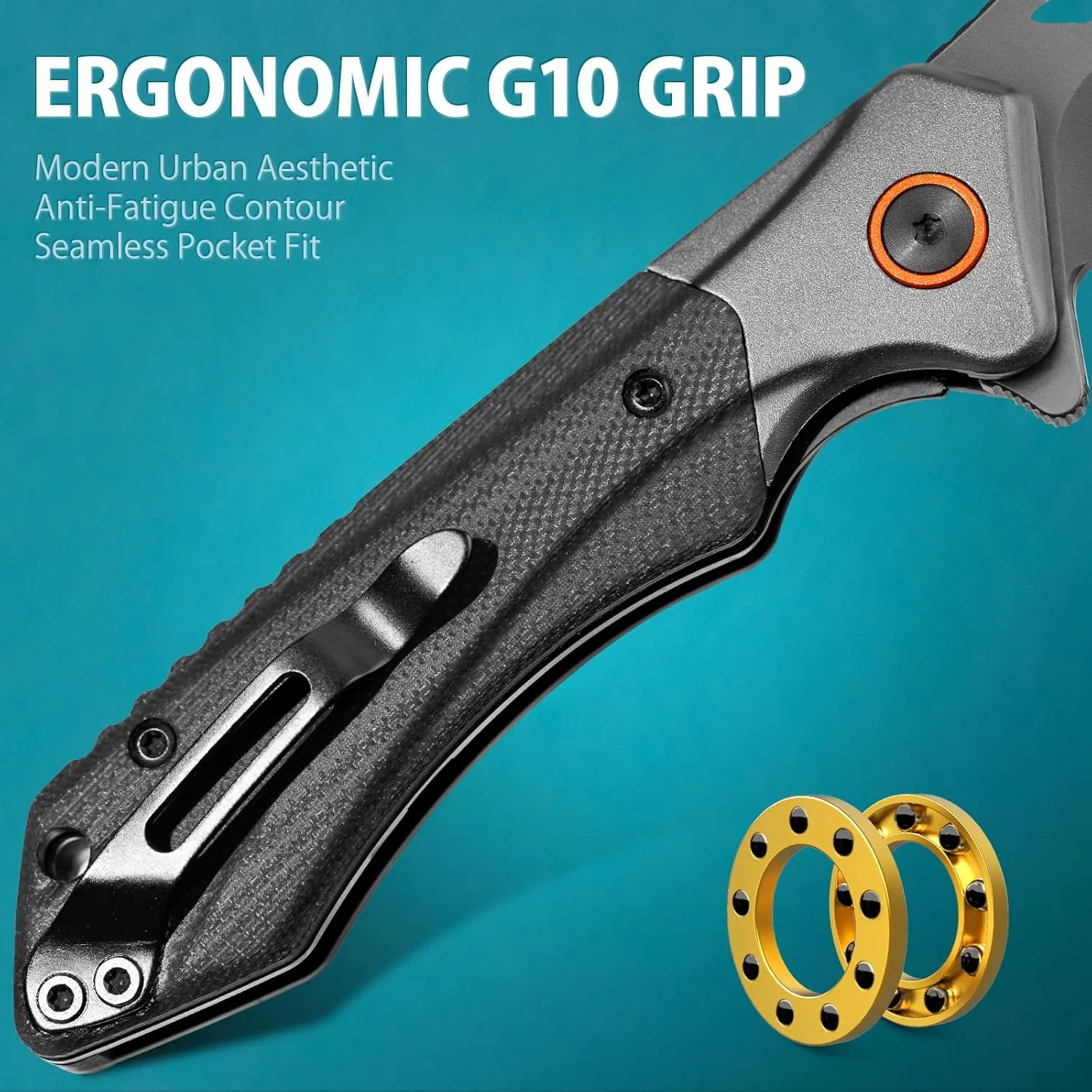 LOTHAR Pocket Knife for Men,2.95” D2 Steel Folding Knife with G10 Handle, Gifts for Men Cool EDC Knife, Pocket Clip, Exotic Touch Pocket EDC Knife (BLACK MINI)