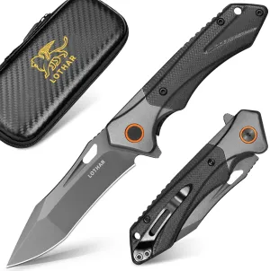 LOTHAR Pocket Knife for Men,2.95” D2 Steel Folding Knife with G10 Handle, Gifts for Men Cool EDC Knife, Pocket Clip, Exotic Touch Pocket EDC Knife (BLACK MINI)