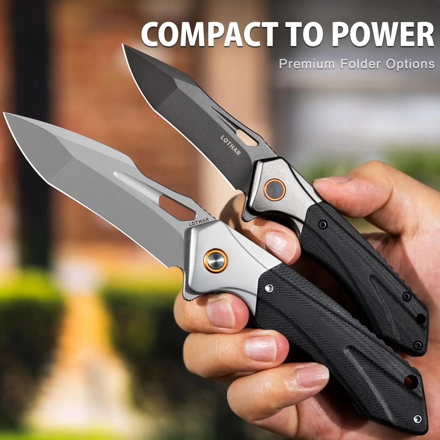 LOTHAR Pocket Knife for Men,2.95” D2 Steel Folding Knife with G10 Handle, Gifts for Men Cool EDC Knife, Pocket Clip, Exotic Touch Pocket EDC Knife (BLACK MINI)
